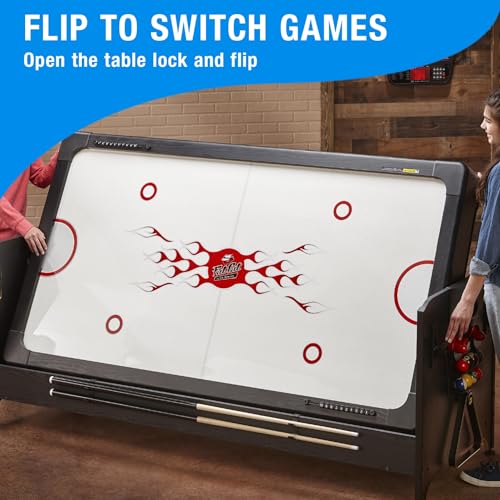 Fat Cat Original 3-in-1 7 Foot Pockey Multi Game Table, Air Hockey Table, Pool Table, and Table Tennis Combo with Accessories - color: Blue