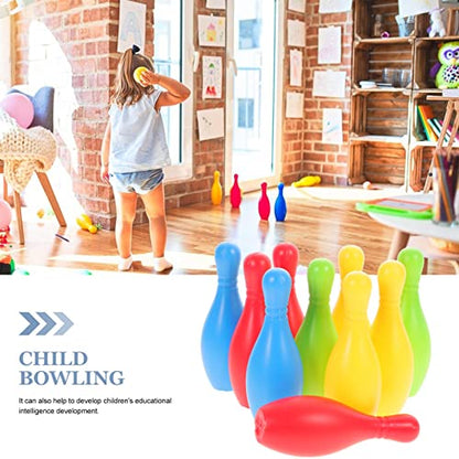 Totority Kids Bowling Set, with 10 Bowling & 2 Balls, Educational Early Development Indoor & Outdoor Games Set - for Toddlers & Boys & Girls Ages 3,4,5-12 Years Old