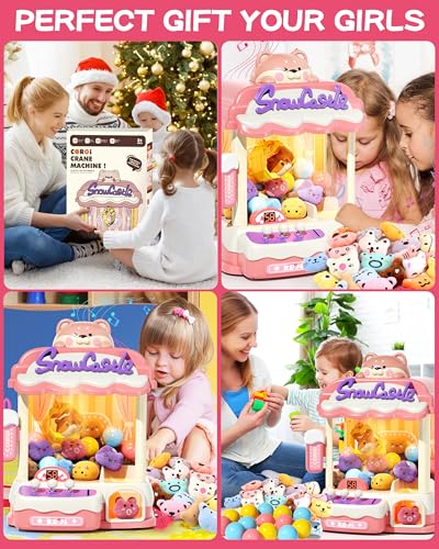Jovow Claw Machine for Kids, Mini Vending Machine with Music, Prize Dispenser Toys for Girls and Boys, Electronic Claw Game Machine for Party Birthdays, Includes 45 Mini Toys (Medium)
