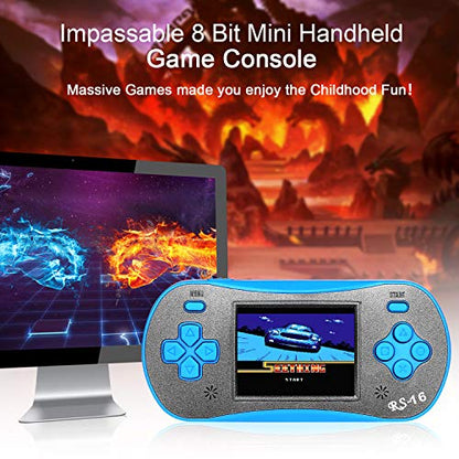 Handheld Game for Kids - FAMILY POCKET RS16 Portable Classic Controller 260 Game 2.5 inch LCD Retro Arcade Video Game System Children's Birthday Gift (Blue) - style: blue