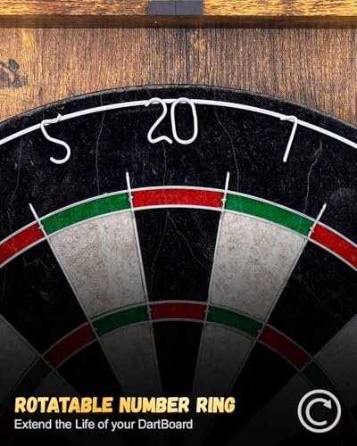 Sisal Dart Board Cabinet Sets, Decorative Dart Boards for Adults [6*Steel Darts] - Wooden Dartboard Cabinet with Integrated Scoreboard for Family Game Rooms - style: RETRO