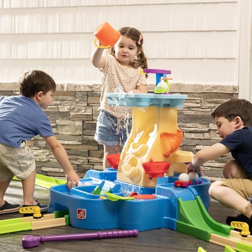 Step2 Putt & Splash Adventure Center, Kids Water Tower, Mini Golf Playset, 33 Accessories, Clubs, Golf Balls, Ages 1.5+ Years
