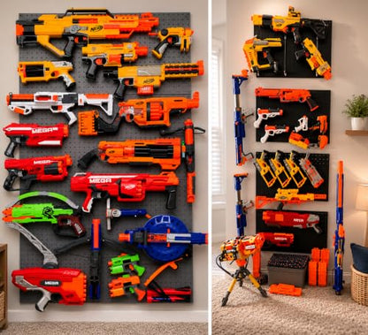 Wallpeg Peg Board for Nerf Gun Storage Organizer Kit 3 ea 24”x16” Pegboard Holder for Nerf Blasters Wall Organization