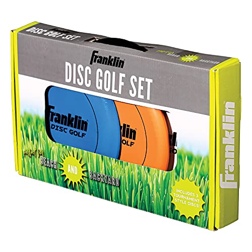 Franklin Sports Disc Golf Discs Set - Disc Golf Equipment Starter Set - style: Orange/Blue/White