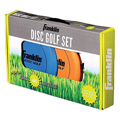 Franklin Sports Disc Golf Discs Set - Disc Golf Equipment Starter Set - style: Orange/Blue/White