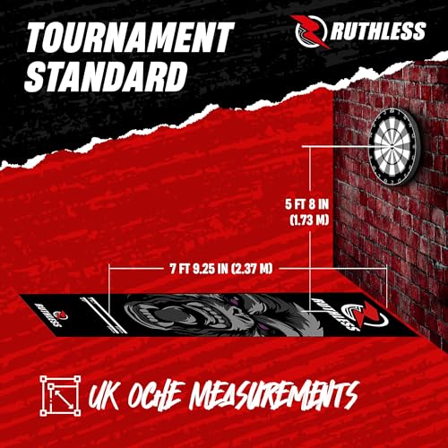 RUTHLESS Darts Mat | Heavy Duty Non Slip Durable Carpet Dart Mat for Floor Black - style: Gorilla