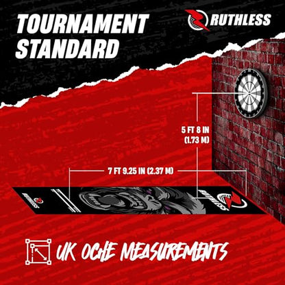 RUTHLESS Darts Mat | Heavy Duty Non Slip Durable Carpet Dart Mat for Floor Black - style: Gorilla