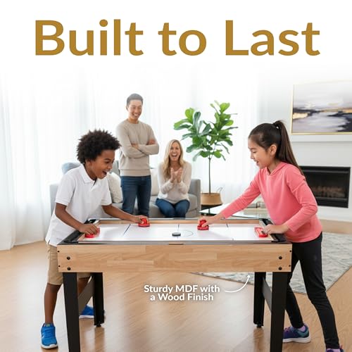 Sunnydaze 10-in-1 Game Table - Combination Multi-Game Table with Billiards, Push Hockey, Foosball, Ping Pong, Chess, Checkers, Backgammon, Bowling, Shuffleboard, Card Games - Classic Wood Stain