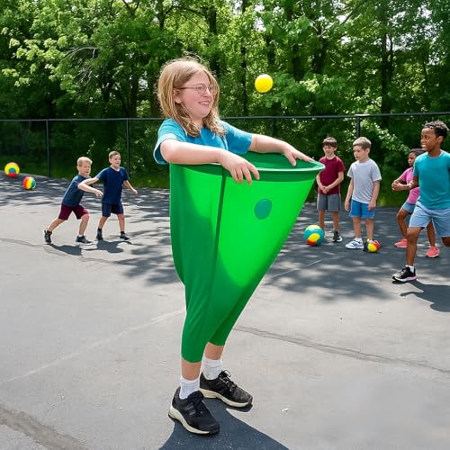 Granny Pants Yard Game – Giant Stretchy Pants Outdoor Relay Set with 10 Bouncy Balls & Pump, Hilarious Backyard Party Game for Adults, Field Day, Team Building & Family Reunions - color: Green-1