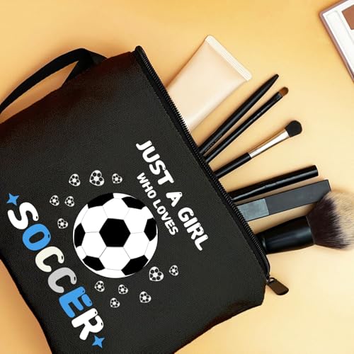 Soccer Cosmetic Makeup Bag, Soccer Gifts for Girls, Travel Organizer, Multifunctional Cosmetic Bag, Black - color: soccer-H