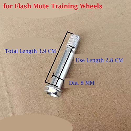 8 Set Children's Bicycle Training Wheels Mounting Screw Kit (Shoulder Bolts+Washers+Vertical Brackets+Locking Nuts) M8+M9 Screws Universal for Kids Bike Auxiliary Wheel Stabiliser Support