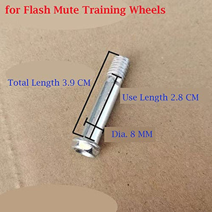 8 Set Children's Bicycle Training Wheels Mounting Screw Kit (Shoulder Bolts+Washers+Vertical Brackets+Locking Nuts) M8+M9 Screws Universal for Kids Bike Auxiliary Wheel Stabiliser Support