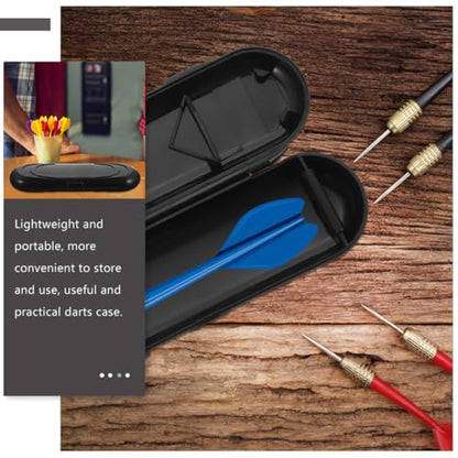 Portable Dart Storage Case 3pcs Oval Hard Shell Carrier Box for Soft Tip Darts, Compact Organizer for Travel and Tournament Use, Black