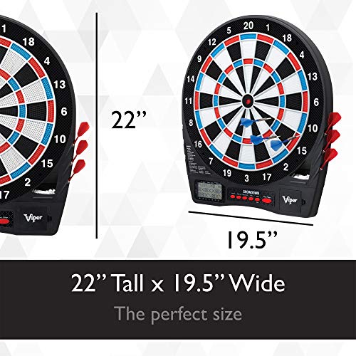 Viper Showdown Electronic Dartboard, 15.5 in Regulation Target, 32 Games, 590 Options, Battery Powered, 6 Darts Included, Black