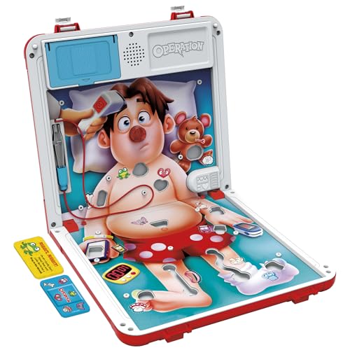 Operation Electronic Board Game with All-in-One Carrying Case | 2 Ways to Play | Ages 6+ | 1+ Players | 10 Mins. | Fun Kids Games