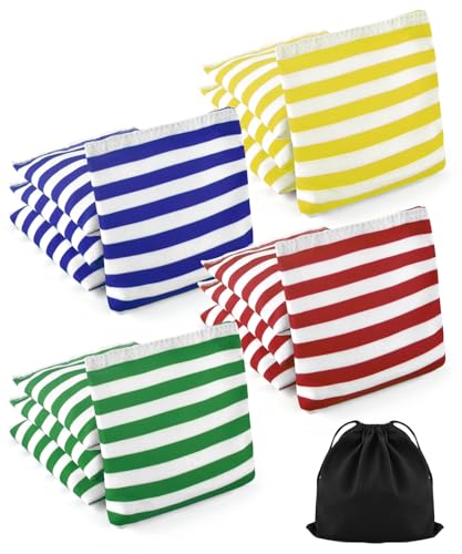 TINDTOP Bean Bags for Tossing (4.7 * 4.7inch, 150g/5.3oz), Cornhole Outdoor Toss Gaming Colorful Canvas Throwing Bags for Family Carnival Kids Games - color: 16 Pack