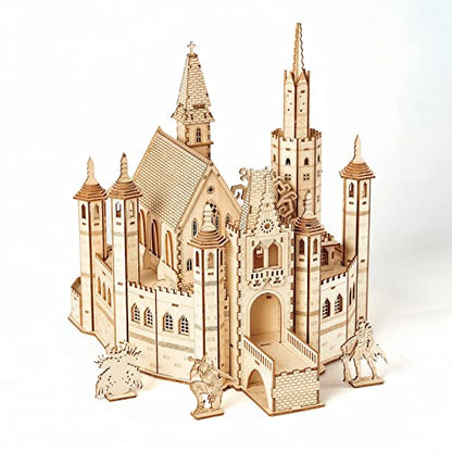 3D Wooden Puzzles Knight Creed: Lost Castle Model Kits, Brainteaser and Puzzle for Christmas/Birthday,Gifts for Adults and Teens to Build Combination - style: Castle