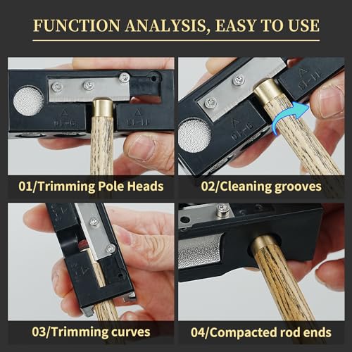 11-in-1 Aluminum Alloy Billiard cue tip Shaper，Portable Billiard Cue Tip Repairer，Pool Cue Shaper Accessories for Replacement and Shaping Cue Tips