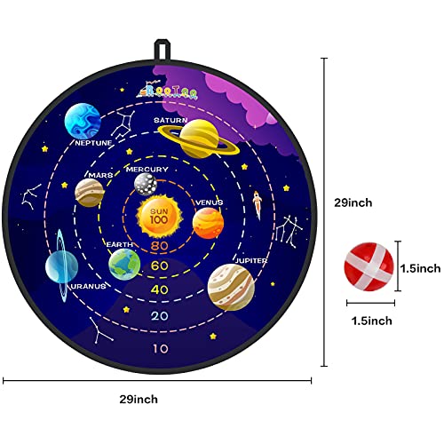 BooTaa 29" Large Dart Board for Kids, Kids Dart Board with Sticky Balls, Boys Toys, Indoor/Sport Outdoor Fun Party Play Game Toys, Birthday Gifts for 3 4 5 6 7 8 9 10 11 12 Year Old Boys Girls - style: Outer Space