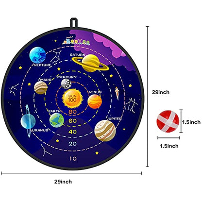 BooTaa 29" Large Dart Board for Kids, Kids Dart Board with Sticky Balls, Boys Toys, Indoor/Sport Outdoor Fun Party Play Game Toys, Birthday Gifts for 3 4 5 6 7 8 9 10 11 12 Year Old Boys Girls - style: Outer Space