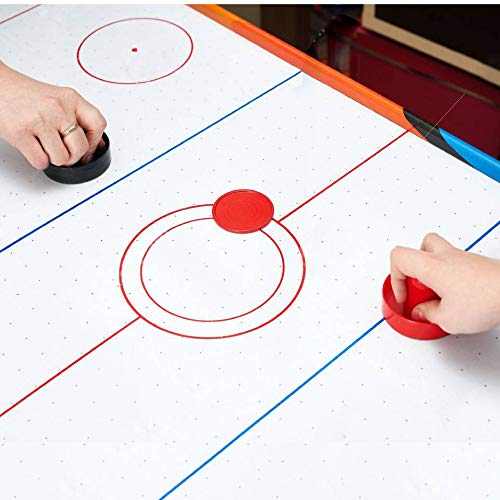 Coopay Air Hockey Pushers and Pucks, Air Hockey Paddles, Goal Handles Paddles Replacement Accessories for Game Tables (4 Striker, 8 Red Puck Pack) - color: Black