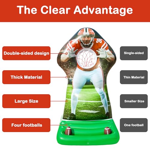 Pool Games Set, Inflatable Football Toss Pool Game, Floating Summer Pool Game for Kids Adults & Teens, Water Toys for Swimming Beach Backyard, Outdoor Family Party Fun Toys Gift for Boys Girls
