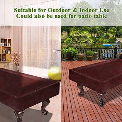 iCOVER Outdoor Pool Table Cover Waterproof Heavy Duty Leatherette Covers for Billiard Tables 8 Feet Brown - color: Brown 8ft