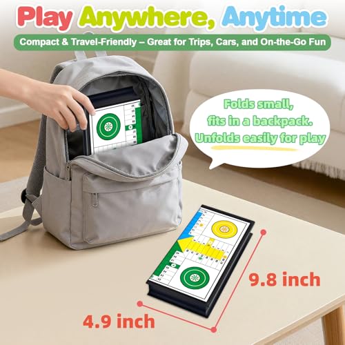 Travel Magnetic Ludo Board Game - 9.8 Inch Foldable Portable Set with Storage for Game Pieces & Dice, 2-4 Player Classic Game for Kids, Adults, Car, Airplane & Family Night