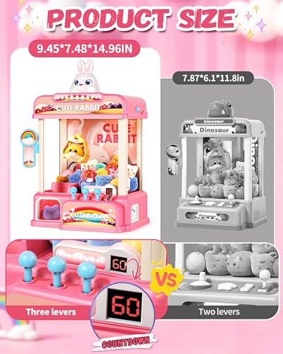 Eohemeral Large Rabbit Claw Machine for Kids, No Assembly Required - Vending Machine with Volume Control & Music, Toy Prize Dispenser - Birthday Gift for Boys & Girls Age 3 4 5 6 8 - style: Rabblit