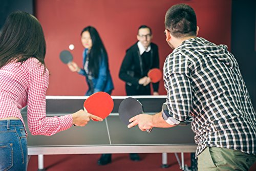 Ping Pong Paddle Set of 4 -Full Table Tennis Bundle includes 4 Ping Pong Paddles, 8 Three Star Balls, Portable Storage Travel Bag/Case - Racket Kit 2 or 4 Players - Recreational Indoor/Outdoor Games