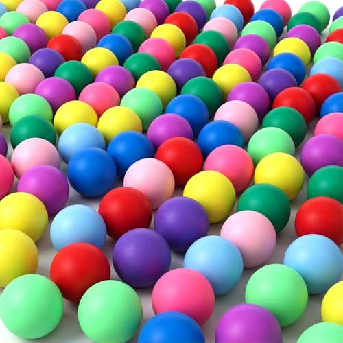 Hanaive 100 Pack Table Tennis Balls Multi Colored 40mm Plastic Balls Bulk Washable Small Game for Carnival Pool Games, Party Decoration Pet Toy - color: Vivid Color