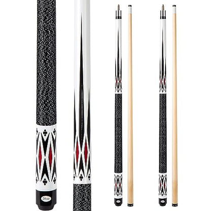 13mm 58 Inch 19 20 oz Billiard Pool Cue Stick, 1/2 Maple Billiard Pool Stick, House Bar Pool Table Sticks for Men - color: 2 x White 19 oz