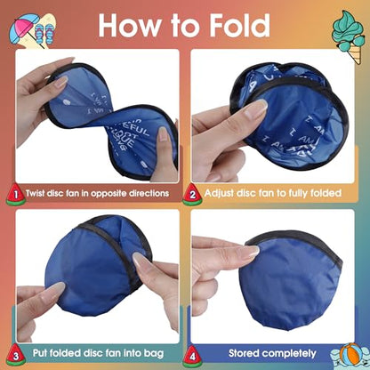 End of the Year Gifts for Students Bulk Foldable Flying Disc Fans Set with Stickers Bags, End of Year Student Gifts from Teacher Beach Fun Folding Pocket Hand Fans for Outdoor Activities Games - style: 32 Pcs Inspirational Flying Disc Fans-E