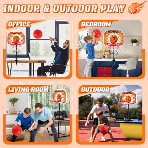 Indoor Basketball Hoop,Mini Tabletop Basketball Hoop Set with Two Balls, Mini Hoops for Desk Table Bed Office Bedroom Basketball Toys for Kids and Adults - style: Clips and Suction Cups
