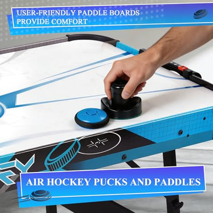Air Hockey Pushers and Air Hockey Pucks, Indoor Games Goal Handles Paddles Replacement Accessories Set for Game Tables Equipment - color: Rechargeable Black-blue