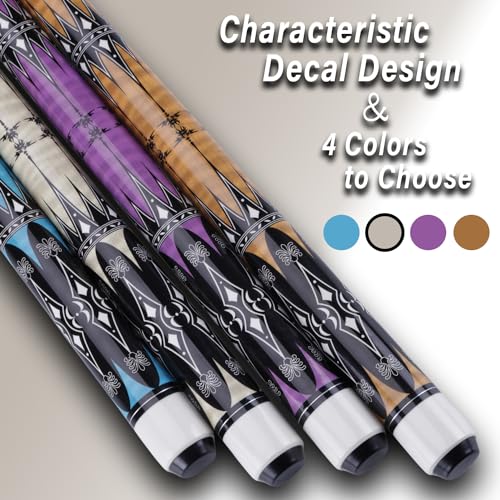 13mm 58 Inch 19 20 oz Billiard Pool Cue Stick, 1/2 Maple Billiard Pool Stick, House Bar Pool Table Sticks for Men - color: Wood 19 oz