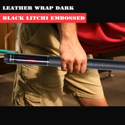 CUEELF Carbon Fiber Pool Cue Stick Leather Wrap Professional Low Deflection Billiard Cue Stick 12.5mm Carbon Fiber Technology Pool Cue - color: CA-SP-RED