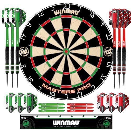 Winmau Masters Pro Dartboard - PDC Tournament Dart Board with High-Density Sisal & Ultra-Thin Wire System - Available as Board Set or Cabinet Set with Steel Tip Darts - style: Dartboard