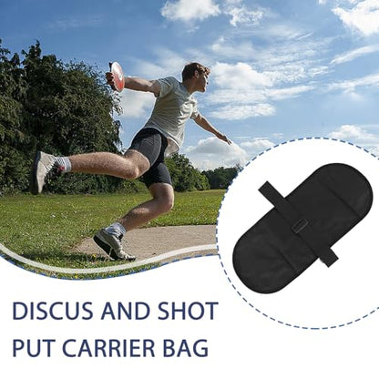 Discus Carrier Bag, Oxford Fabric Water Proof Track Field Equipment Pouch Adjustable Shoulder Throwing Sports Backpack for Men and Women, Holds 2Pcs 2KG Discus - color: Black