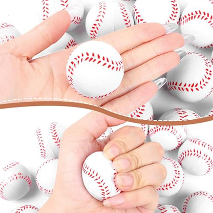 Aodaer 24 Pack Mini Baseball Stress Balls Fidget Ball Toys Bulk | Soft Foam Balls for Sports Party Favor Gifts, Birthday Party Decoration, Goodie Bag Stuffer, Mini Size, with Drawstring Bag - style: Baseball