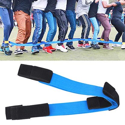Cooperative Legged Race Band, Team Building Game, Adjustable Elastic Ankle Straps for 3 or 5 People Group, Ribbon with Zippered Storage Bag, Fun Outdoor Party Game for - style: A set of 5 people