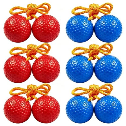 6 Pack Ladder Balls Ladder Toss Balls Ladder Ball Replacement Balls with Storage Bag for Toss Match (Red Blue) - color: Red Blue
