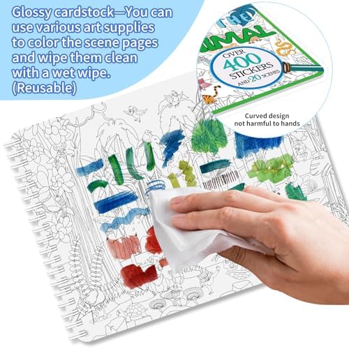 Kalysky Find the Animal Sticker Book for Kids Ages 4-8 | 400+ Stickers | Travel Activity for Plane, Car & Road Trip - color: Animal