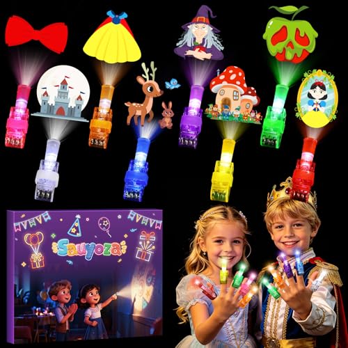 36 Pack White of Snow Princess Birthday Party Favors, LED Finger Lights Ice PrincessToys Bulk for Kids, Glow Party Supplies, Goodie Bags Classroom Prizes - style: White princess