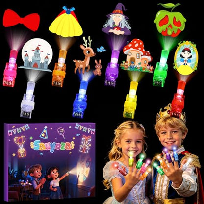 36 Pack White of Snow Princess Birthday Party Favors, LED Finger Lights Ice PrincessToys Bulk for Kids, Glow Party Supplies, Goodie Bags Classroom Prizes - style: White princess