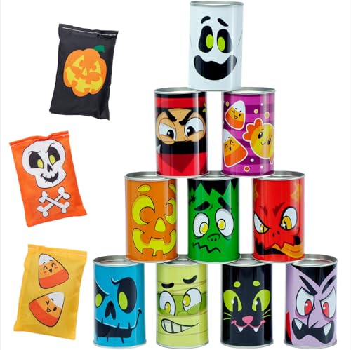 JOYIN 13 Pcs Halloween Carnival Can Bean Bag Toss Games for Kids & Adults Trick or Treat Decoration, Home Decor Party Favors Supplies, Homeschooling Backyard Game - style: Funny Bean Bag Games