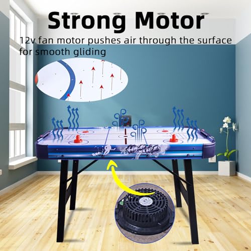 48 Inch 3-in-1 Air Hockey Table with Bowling & Shuffleboard - Foldable Game Table with 12V Powerful Motor, LED Scoreboard - More Fun Than Single Function Tables