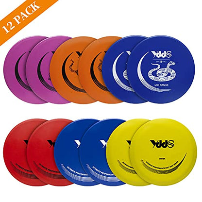 GOOSO Disc Golf Set with Bag - 12 PCS Flying Disc Golf Discs for Beginner with Putter, Midrange, Driver | Portable Disc Golf Backpack Holds 28+ Discs Free Stand Bag Design for Convenient Use | Disc Golf Discs for Beginner with Putter, Midrange, Driver Fre