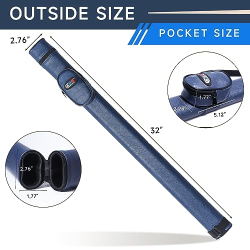GSE Games & Sports Expert Billiard Cue Cases, 1x1 Deluxe Hard Billiard Pool Cue Stick Carrying Case, Pool Billiards Accessories (Several Colors Available) - color: Blue