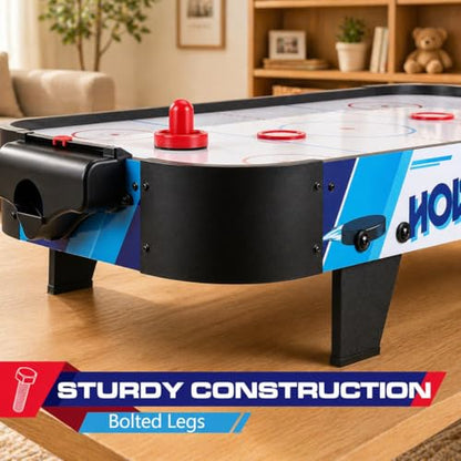 40" Air Hockey Table – Tabletop Game with Electric Fan Motor, Score Tracker, 2 Strikers & 2 Pucks